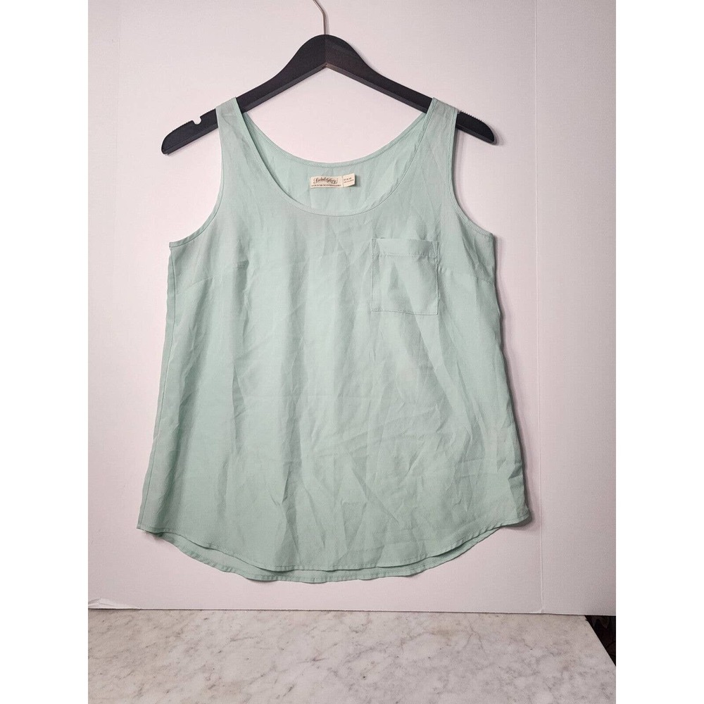 Faded Glory Women's Mint Green Polyester Sleeveless Front Pocket Tank Top M 8-10